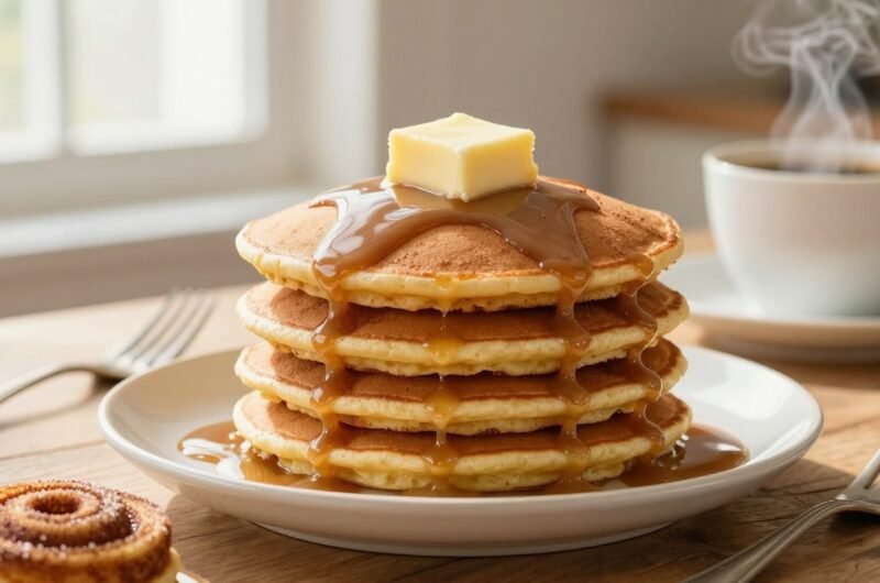 Cinnamon roll pancakes