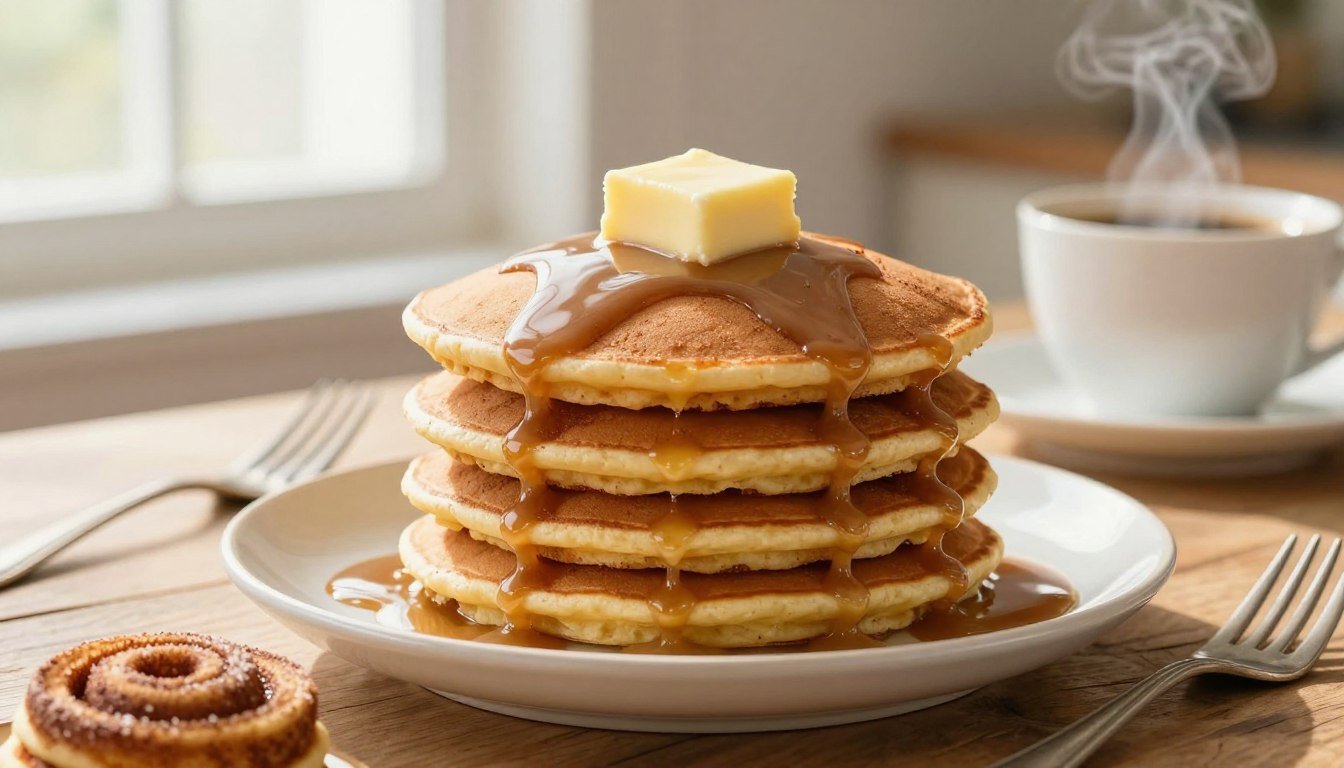 Cinnamon roll pancakes
