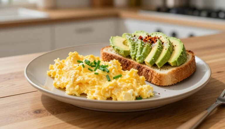 Scrambled Eggs with Avocado Toast