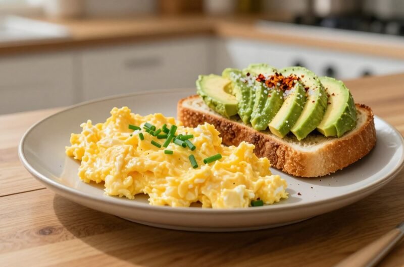 Scrambled Eggs with Avocado Toast