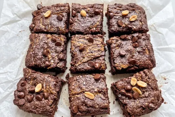 Decadent Peanut Butter Brownies with Almond Flour