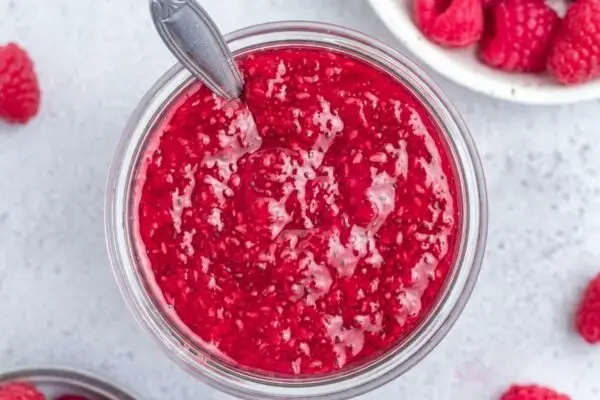 Easy Homemade Raspberry Jam with Chia Seeds