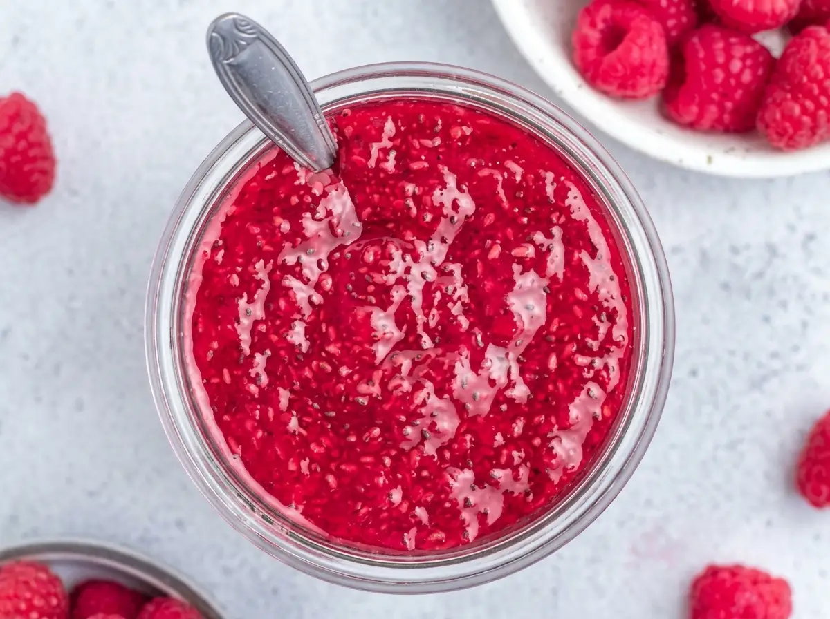 Easy Homemade Raspberry Jam with Chia Seeds