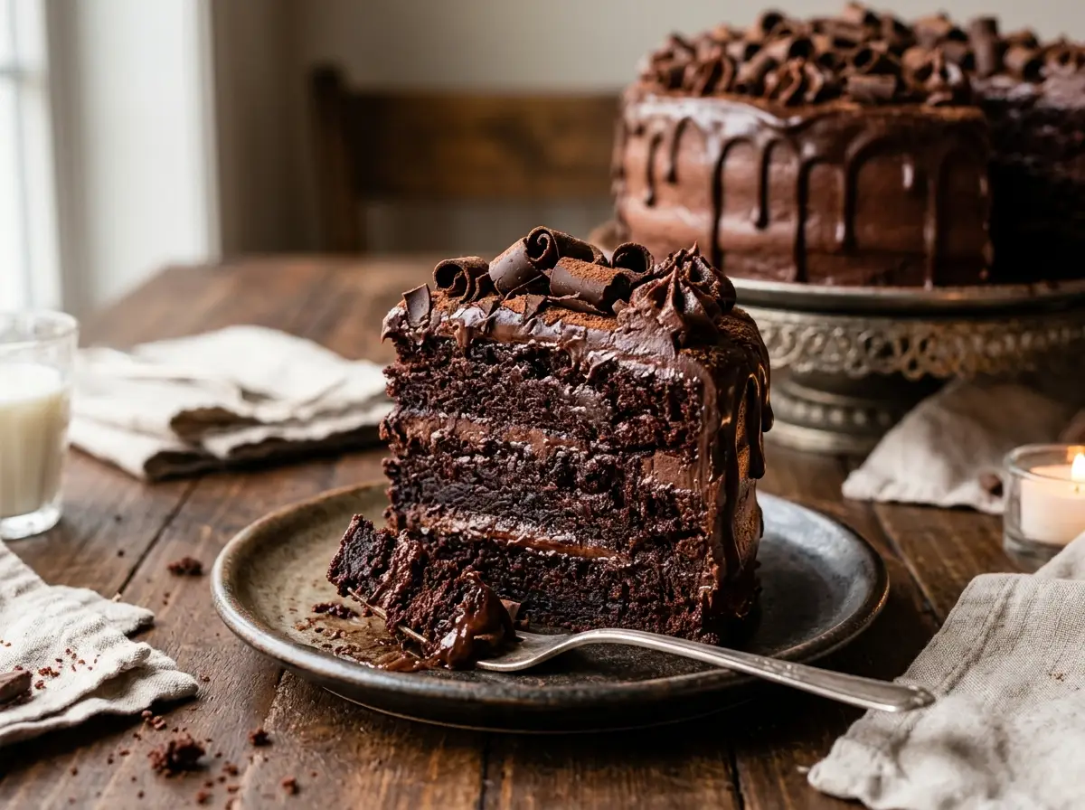 Decadent Triple Chocolate Fudge Cake Recipe