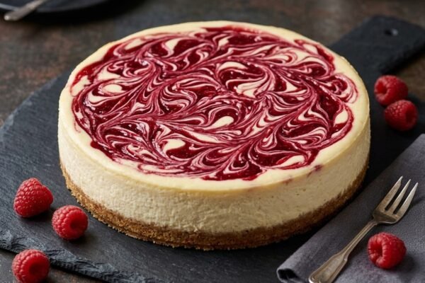 Festive Christmas Cheesecake with Cranberry Jam and White Chocolate Mousse